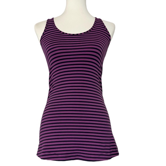 Lululemon Cool Racerback Double‎ Trouble Stripe Ultra Violet Black Grape - Picture 1 of 12